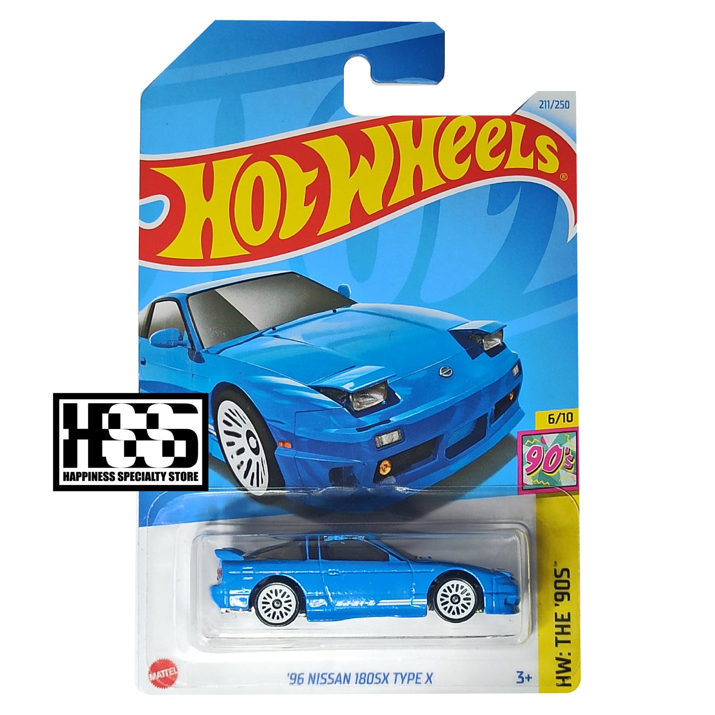 Hot Wheels Nissan 96 180SX Type X Sky Blue 2024 HW The 90S 1/64 Diecast