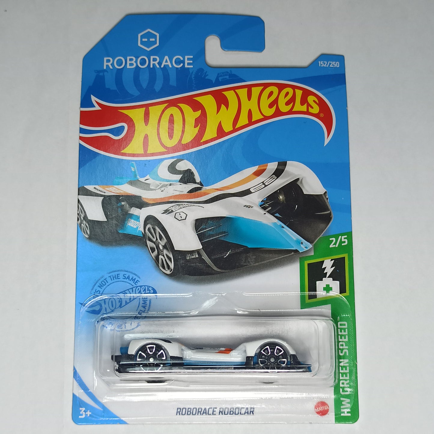 Hot Wheels Roborace Robocar White 2021 HW Green Speed 1/64 Diecast