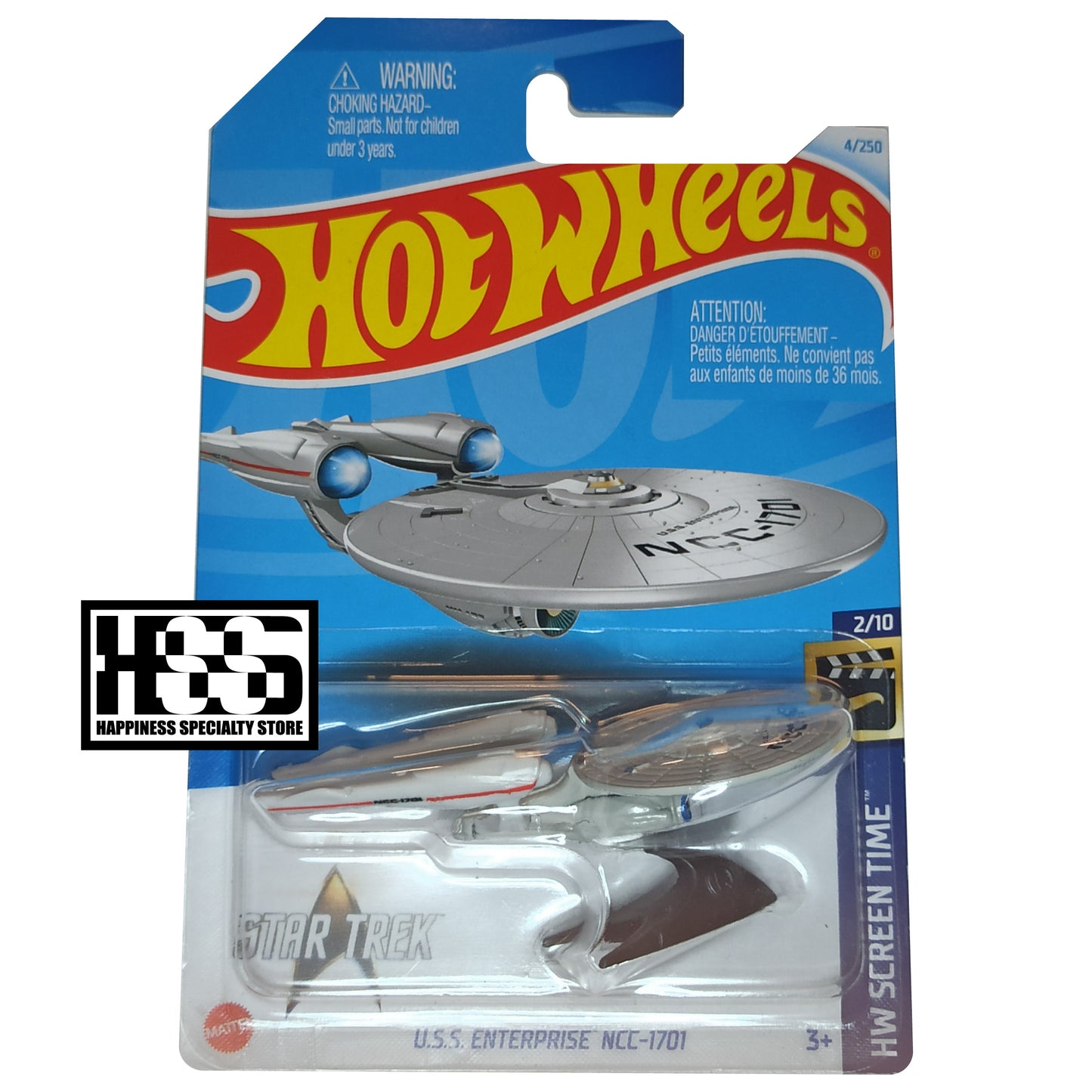 Hot Wheels Star Trek U.S.S. Enterprise NCC-1701 Satin White 2024 HW Screen Time 1/64 Diecast