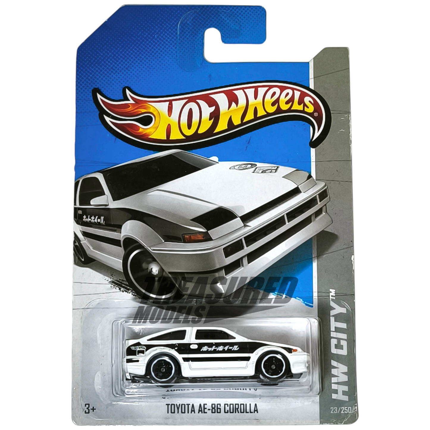 Hot Wheels Toyota AE-86 Corolla White & Black 2013 HW City 1/64 Die Cast