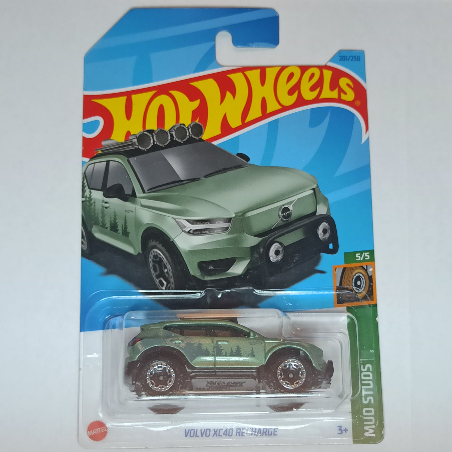 Hot Wheels Volvo XC40 Recharge Sage Green 2023 Mud Studs 1/64 Diecast