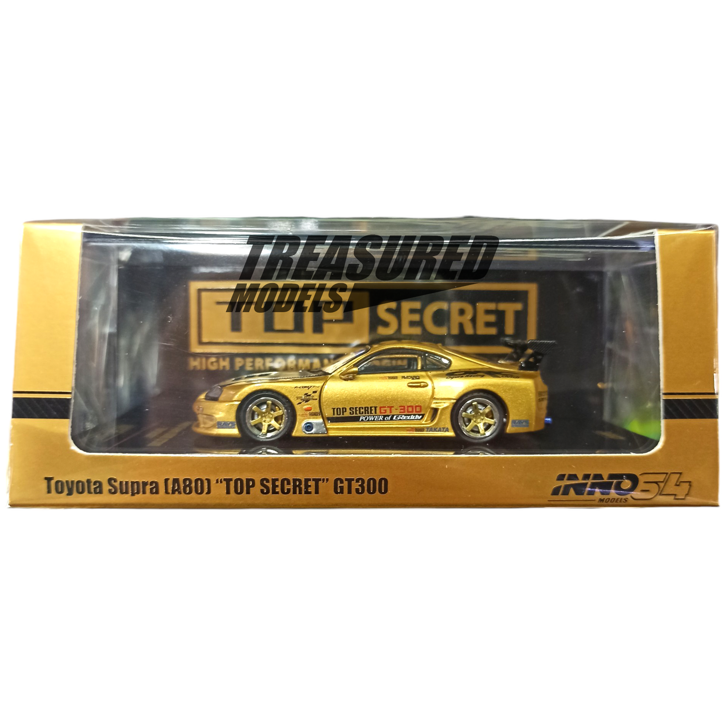 Inno64 Toyota Supra A80 GT300 Top Secret Gold 1/64 Die Cast