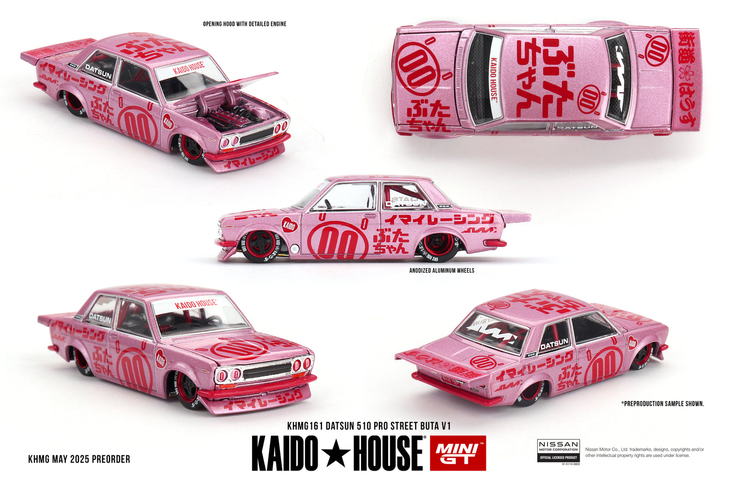 Kaido House Datsun 510 Pro Street Buta V1 KHMG161 1/64 Die Cast