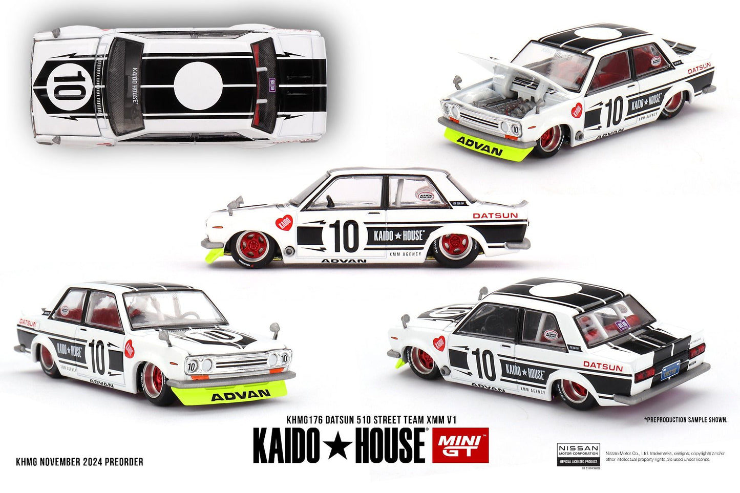 Kaido House Datsun 510 Street Team XMM V1 KHMG176 1/64 Die Cast