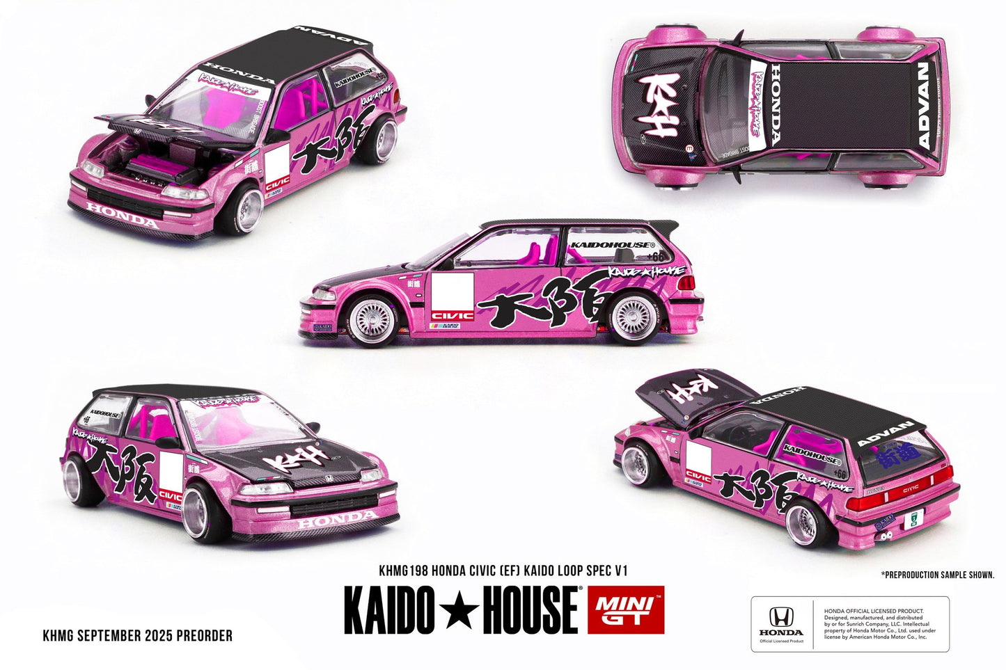 Kaido House Honda Civic EF Kaido Loop Spec V1 KHMG198 1/64 Die Cast