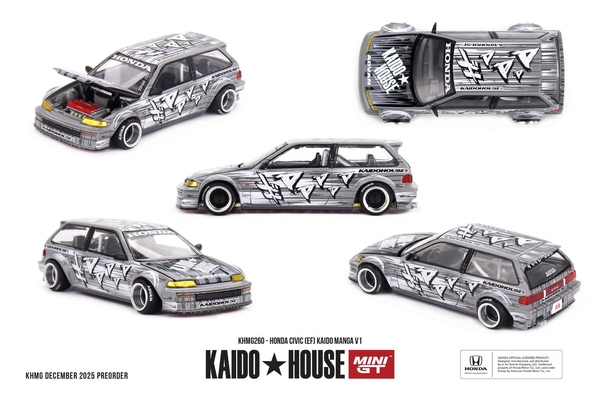 KHMG141 HONDA CIVIC EF KANJO 街道ハウス　Kaido Honda Civic (EF) Kanjo V1 - Kaido House x Mini GT 1:64 – Diecast