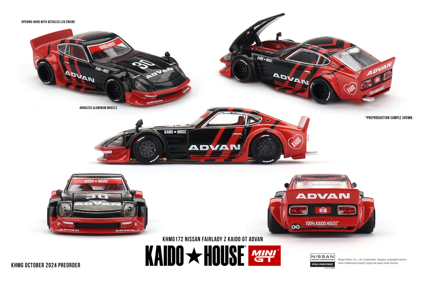 Kaido House Nissan Fairlady Z Kaido GT ADVAN KHMG172 1/64 Die Cast