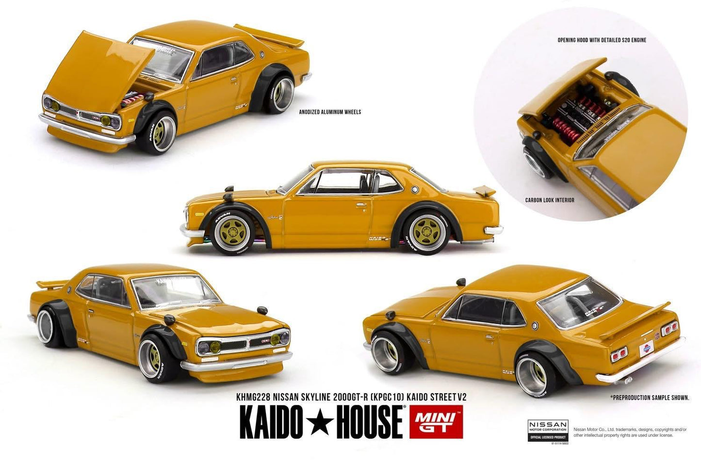 Kaido House Nissan Skyline 2000 GT-R KPGC10 Kaido Street V2 KHMG228 1/64 Die Cast