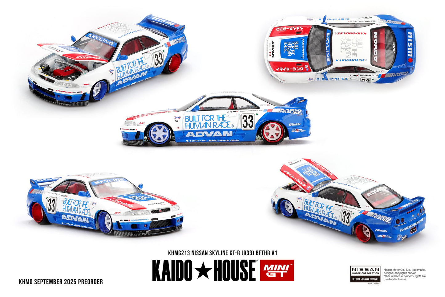 Kaido House Nissan Skyline GT-R R33 BFTHR V1 KHMG213 1/64 Die Cast