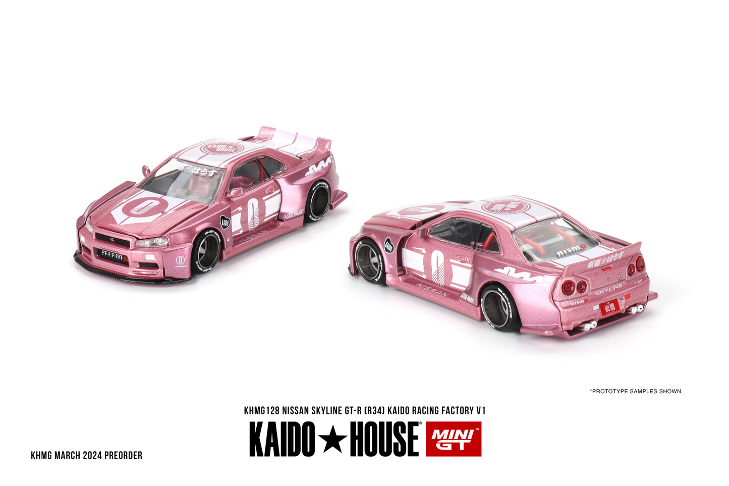 Kaido House Nissan Skyline GT-R (R34) KAIDO RACING FACTORY V1 KHMG128 1/64 Die Cast