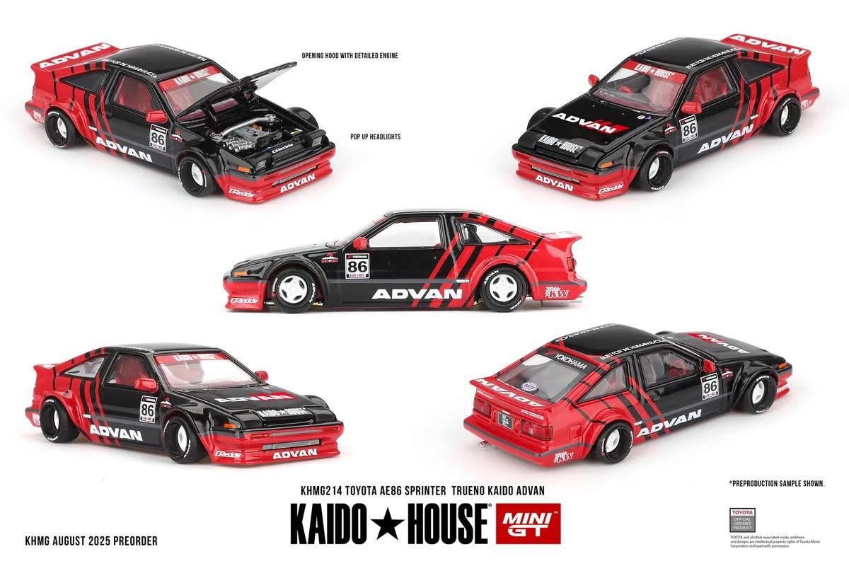 Kaido House Toyota AE86 Sprinter Trueno Kaido Advan KHMG214 1/64 Die Cast
