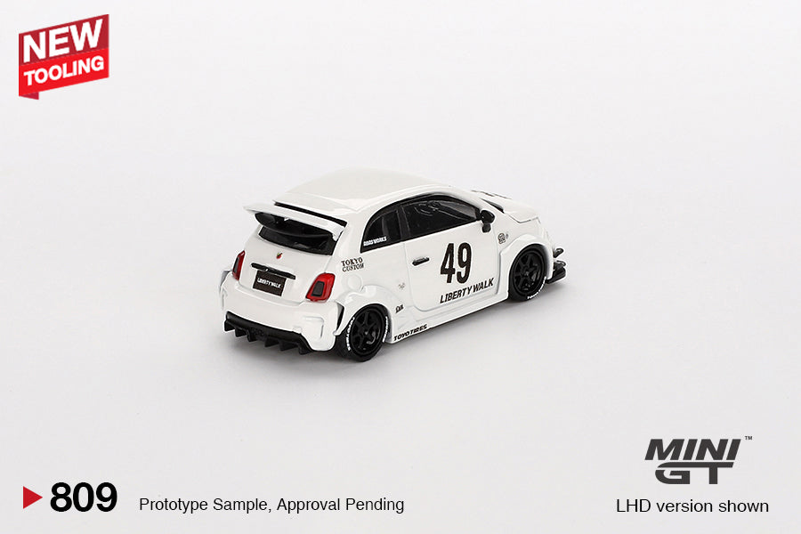Mini GT LB-Works x Abas Works Abarth 595 Gara White MGT00809 1/64 Die Cast