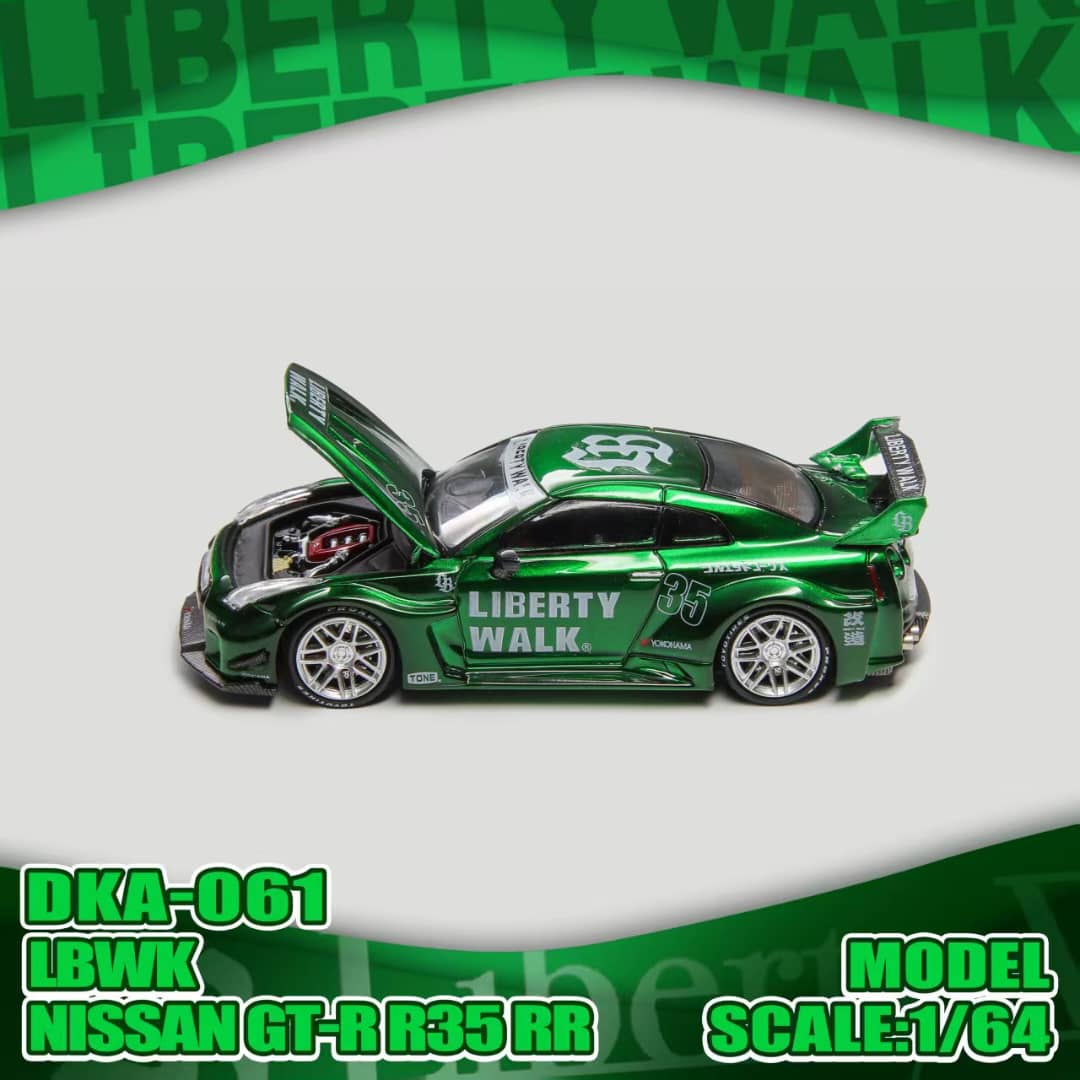Demon King Auto LBWK Nissan GT-R R35 RR Green Rear Wing Ver. 2 DKA-061 1/64 Diecast