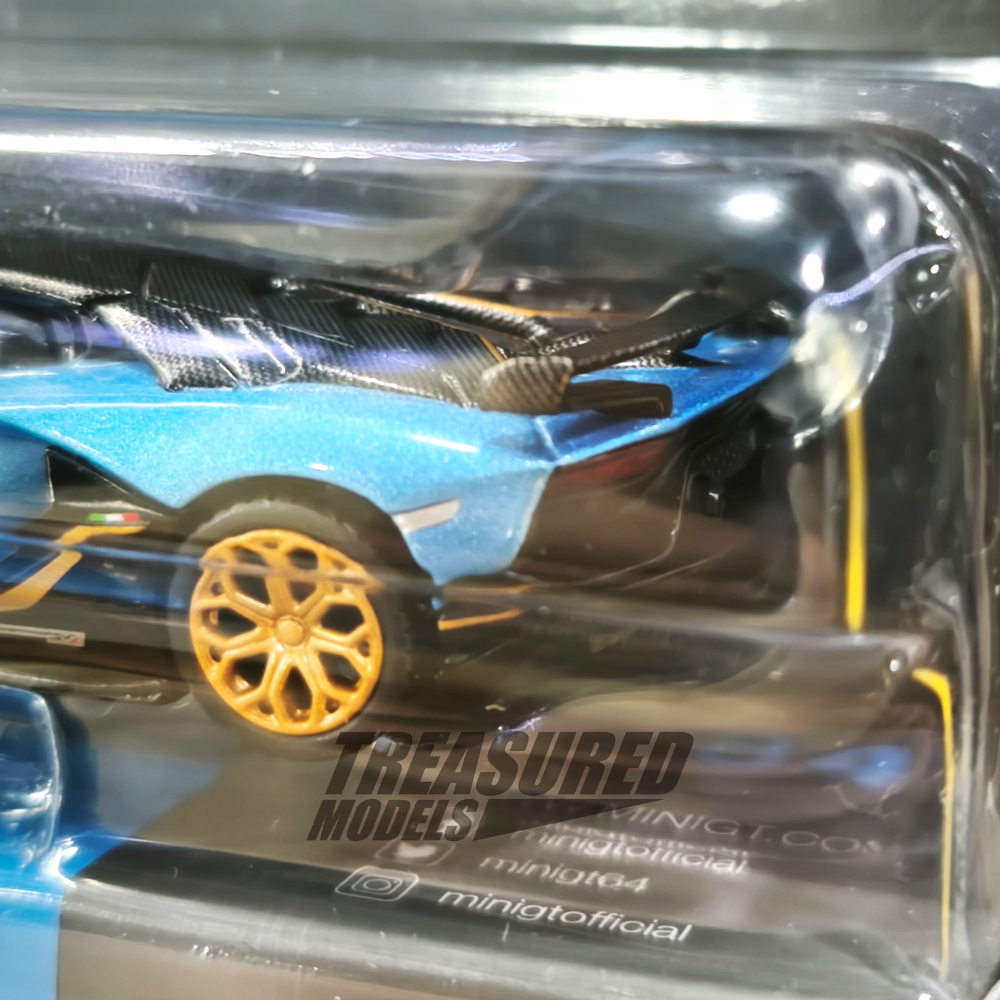 Mini GT Lamborghini Aventador SVJ 63 Blu Aegir MGT00784 1/64 Die Cast
