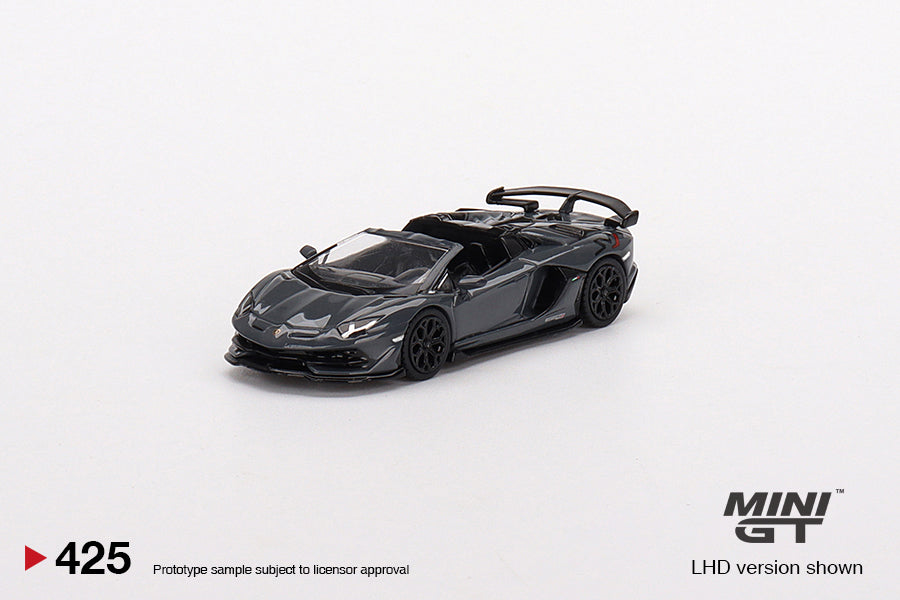 Mini GT Lamborghini Aventador SVJ Roadster Grigio Telesto MGT00425 1/64 Die Cast