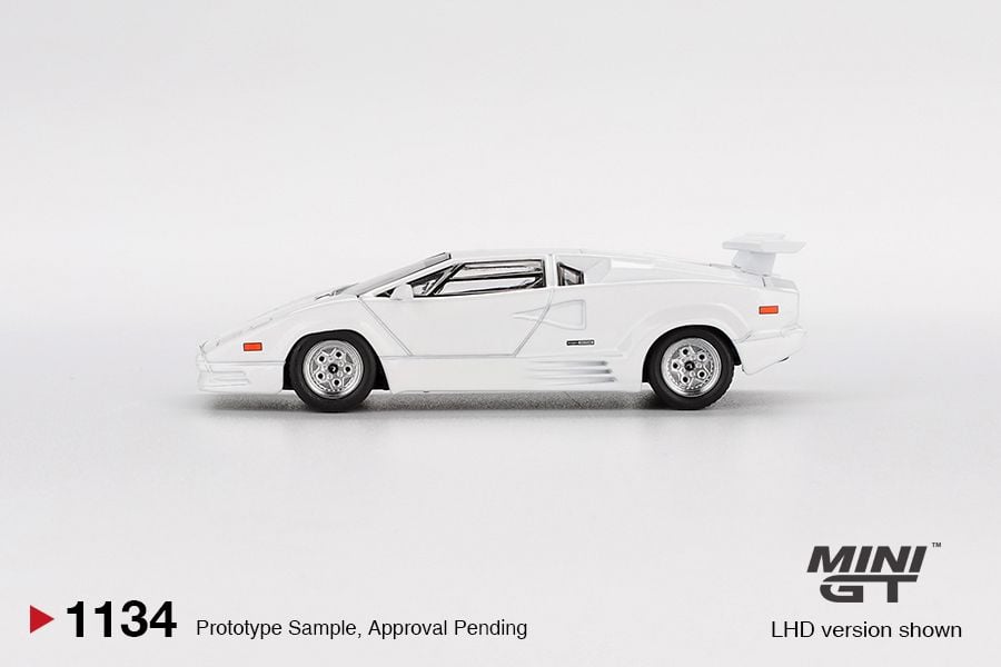 Mini GT Lamborghini Countach 25th Anniversary White Blister Packaging MGT01134BL 1/64 Diecast