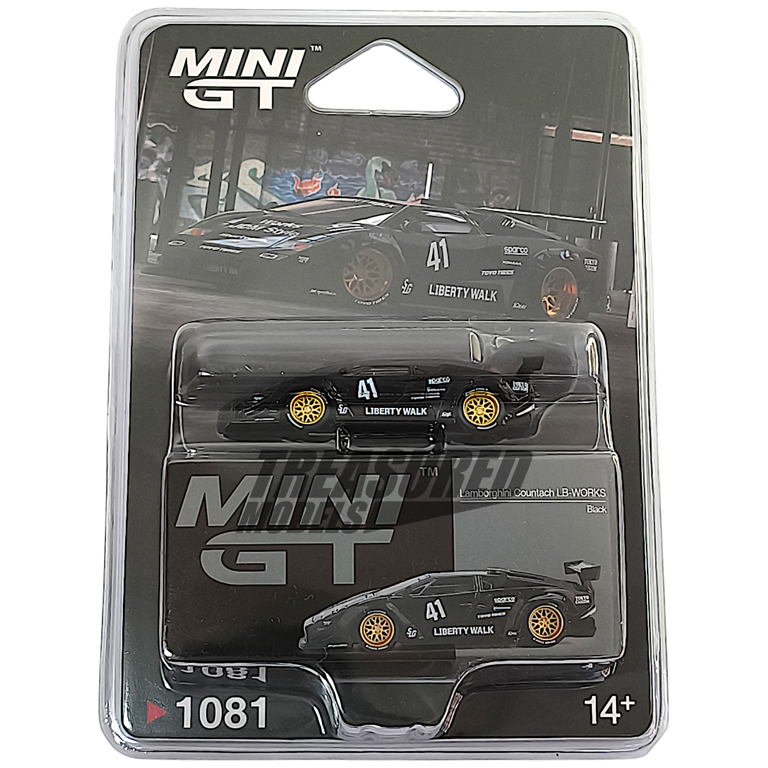 Mini GT Lamborghini Countach LB-WORKS Black Blister Packaging