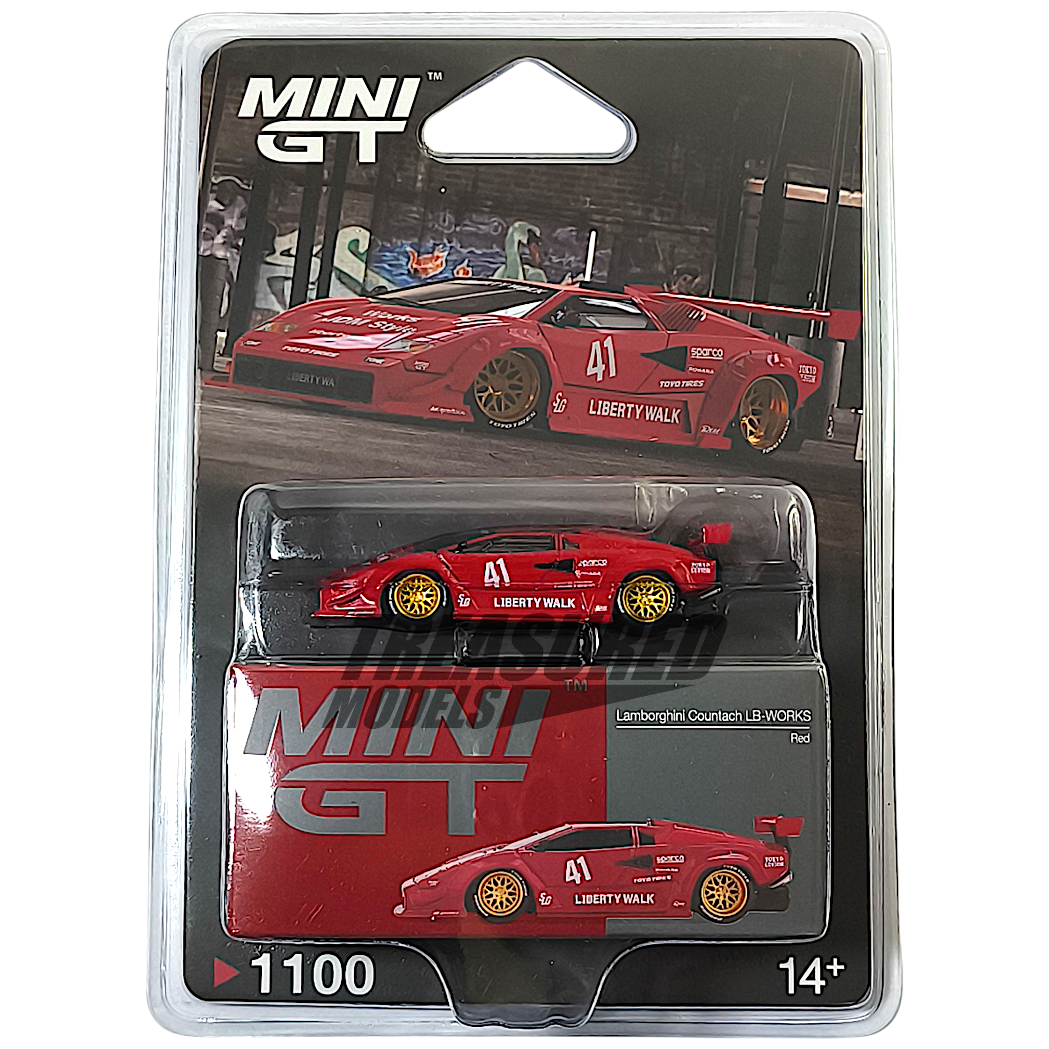 Mini GT Lamborghini Countach LB-WORKS Red Blister Packaging