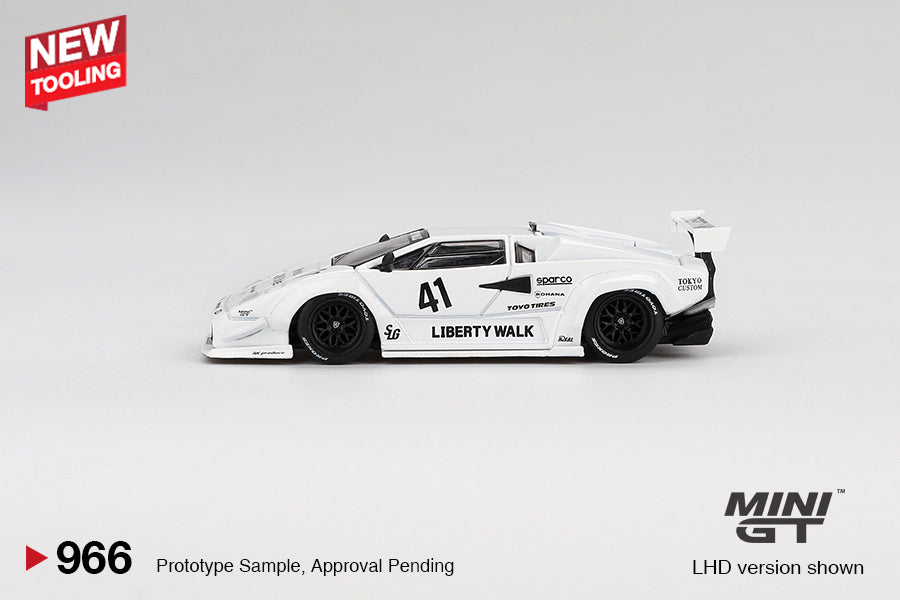 Mini GT Lamborghini Countach LB-WORKS White 2024 Tokyo Auto Salon MGT00966 1/64 Die Cast