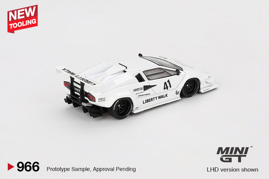 Mini GT Lamborghini Countach LB-WORKS White 2024 Tokyo Auto Salon MGT00966 1/64 Die Cast