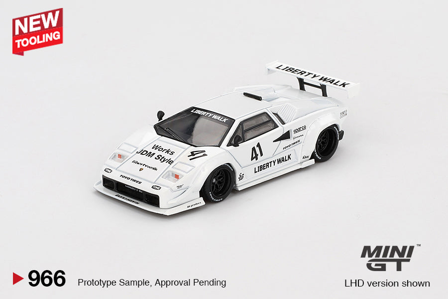 Mini GT Lamborghini Countach LB-WORKS White 2024 Tokyo Auto Salon MGT00966 1/64 Die Cast