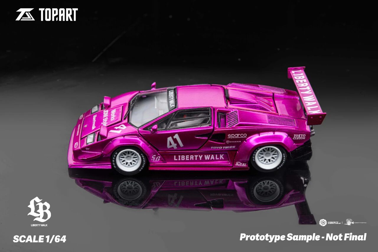 Top Art Lamborghini Countach LB Works Flash Pink Glamworks Exclusive APAxpo 2025 1/64 Diecast