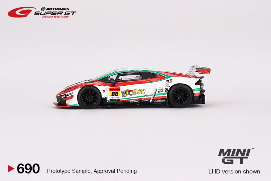 Mini GT Lamborghini Huracán GT3 EVO2 #88 JLOC Lamborghini GT3 JLOC 2023 SUPER GT SERIES Blister Packaging MGT00690-BL 1/64 Diecast