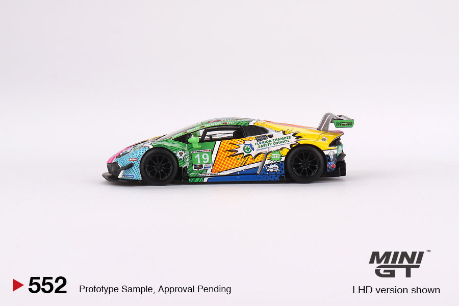 Mini GT Lamborghini Huracán GT3 EVO #19 GEAR Racing 2020 IMSA Daytona 24 Hrs Blister Packaging MGT00552 1/64 Diecast