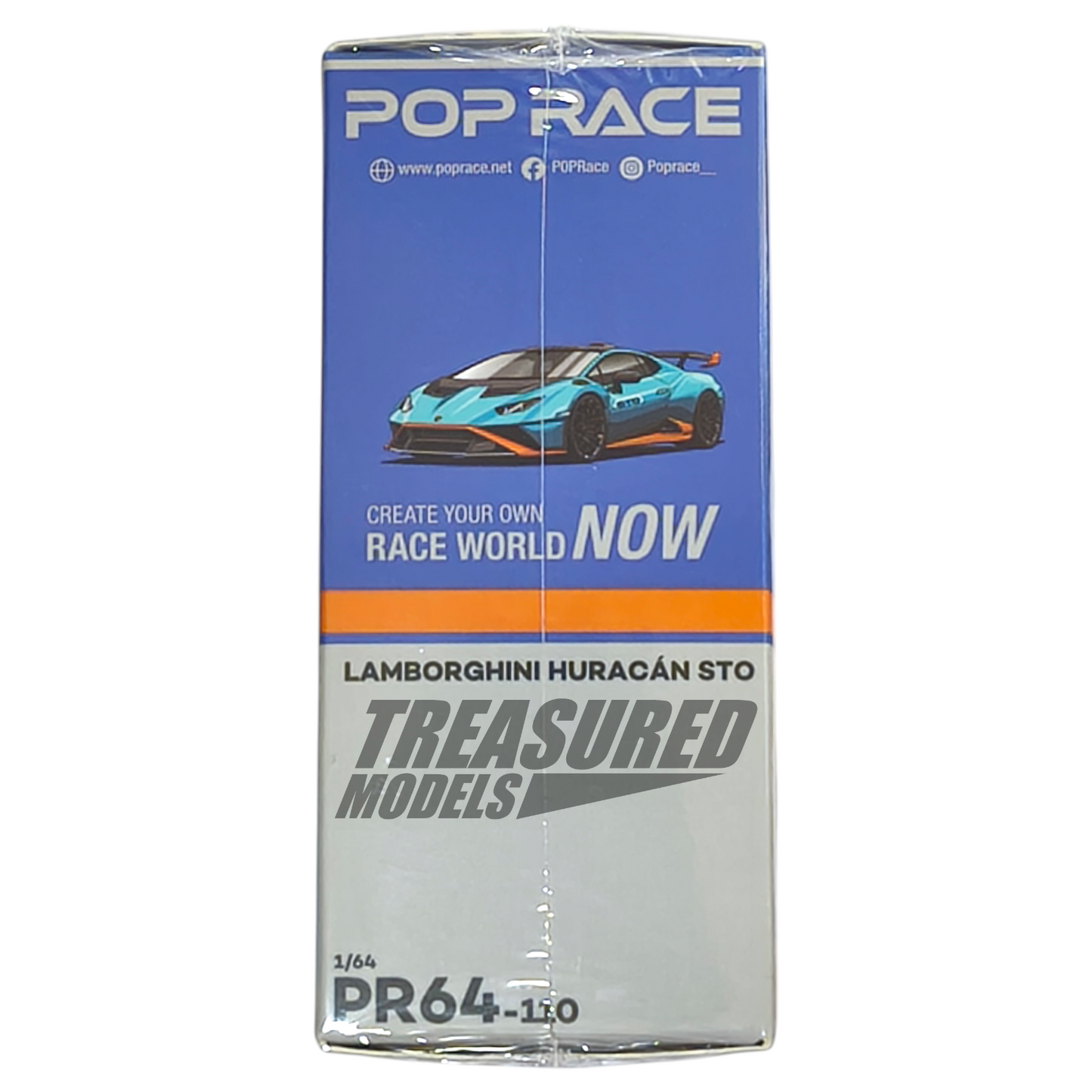 Pop Race Lamborghini Huracan STO Blue PR64-0110 1/64 Die Cast