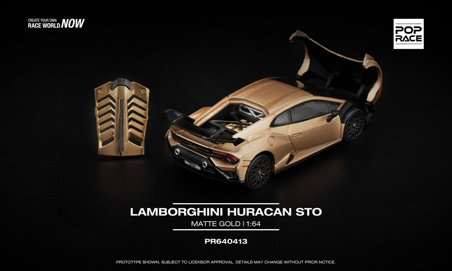 *Pre-Order* Pop Race Lamborghini Huracan STO Matte Gold PR640413 1/64 Diecast