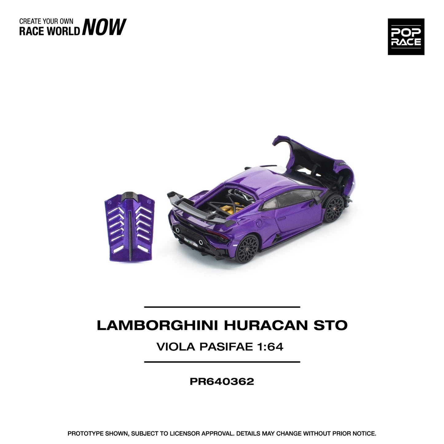 *Pre-Order* Pop Race Lamborghini Huracan STO Viola Pasifae PR640362 1/64 Die Cast