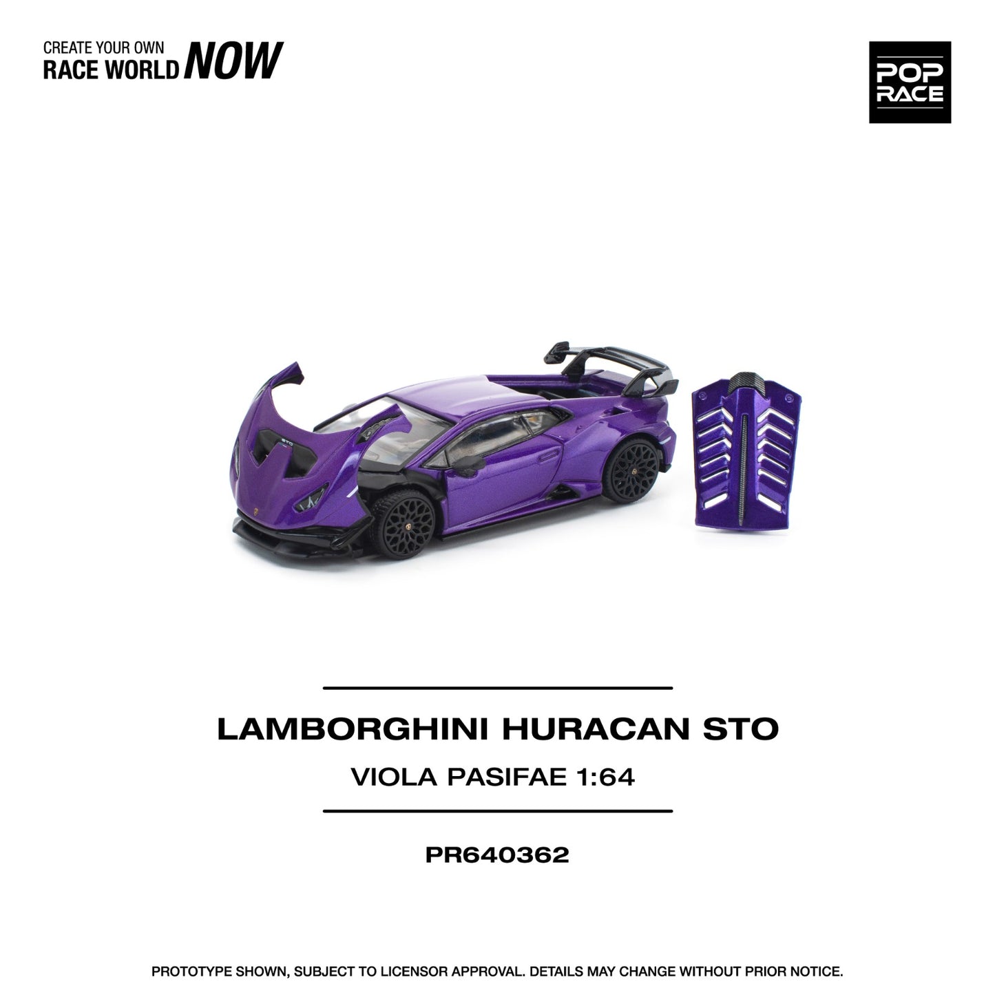 *Pre-Order* Pop Race Lamborghini Huracan STO Viola Pasifae PR640362 1/64 Die Cast