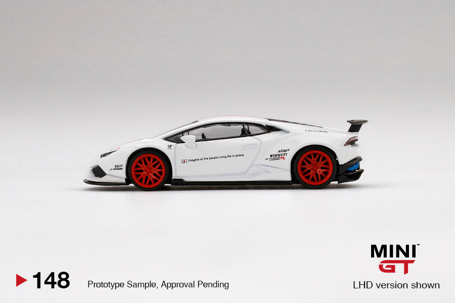 Mini GT Lamborghini LB★WORKS Huracán ver. 1 White w Red Stripe MGT00148 1/64 Die Cast
