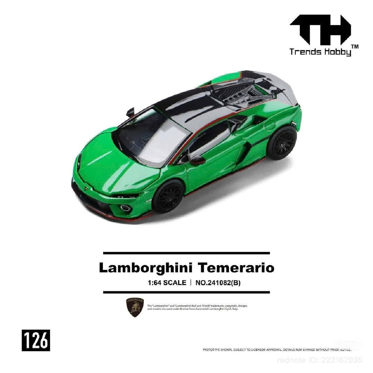 Trends Hobby Lamborghini Temerario Green 241082B 1/64 Diecast