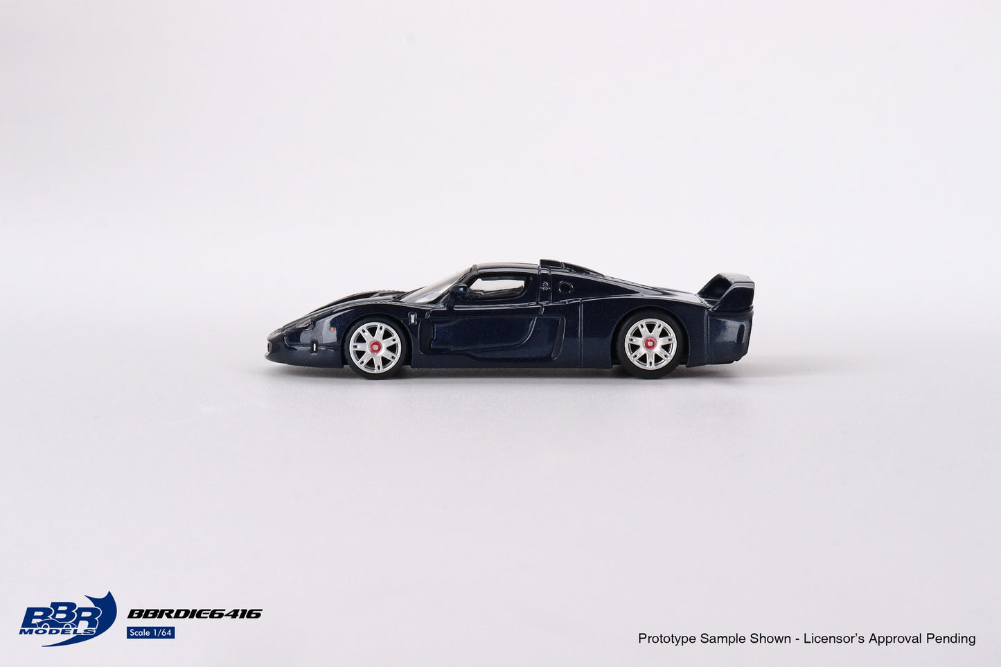 BBR Maserati MC12 Stradale Blue Metallic w Stripe BBRDIE6416 1/64 Die Cast