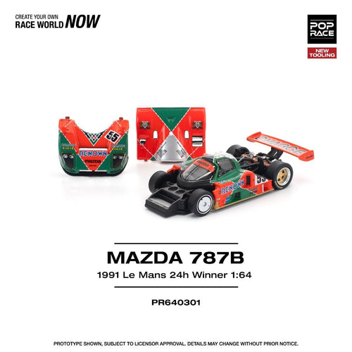 *Pre-Order* Pop Race Mazda 787B 1991 Le Mans 24H Winner PR64301 1/64 Die Cast
