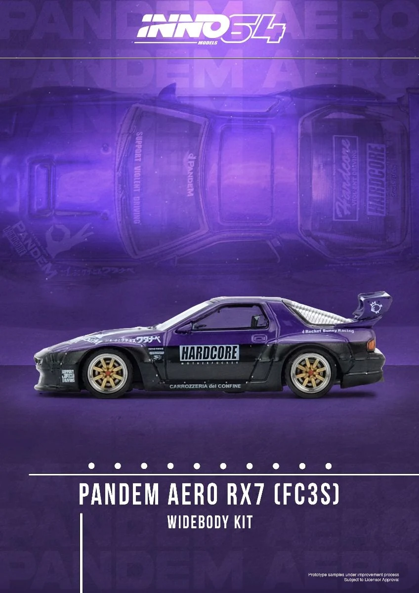 *Pre-Order* Inno64 Mazda RX7 FC3S Pandem Rocket Bunny Purple IN64-RX7FCP-PB 1/64 Die Cast