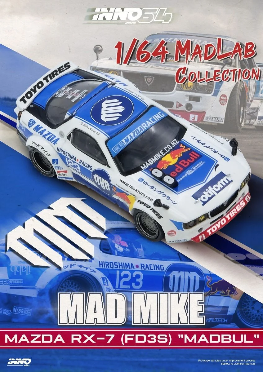 *Pre-Order* Inno64 Mazda RX7 FD3S Pandem Rocket Bunny Madbul Madlab Collection 001 IN64-MADLAB01-MADBUL 1/64 Die Cast