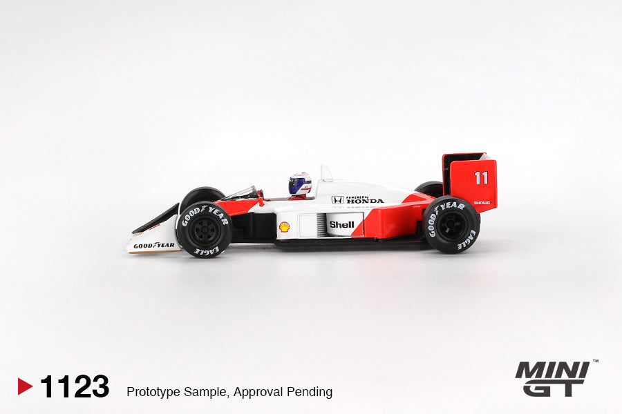*Pre-Order* Mini GT McLaren MP4-4 #11 Alain Prost 1988 Japanese Grand Prix 2nd Place Blister Packaging MGT01123 1/64 Die Cast