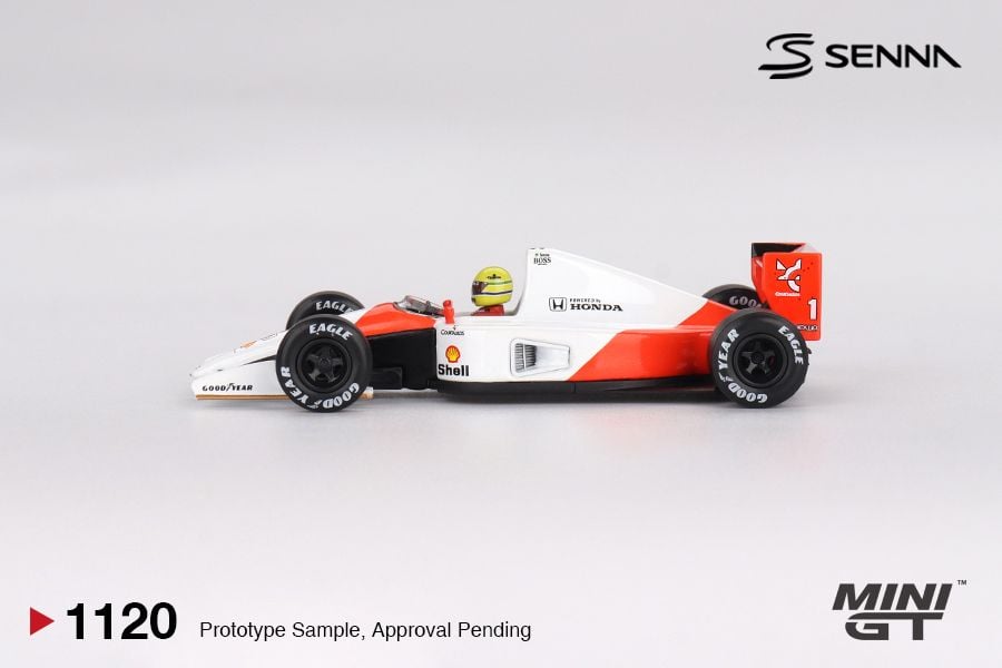 *Pre-Order* Mini GT McLaren MP4-6 #1 Ayrton Senna 1991 Japanese Grand Prix 2nd Place Blister Packaging MGT01120 1/64 Die Cast