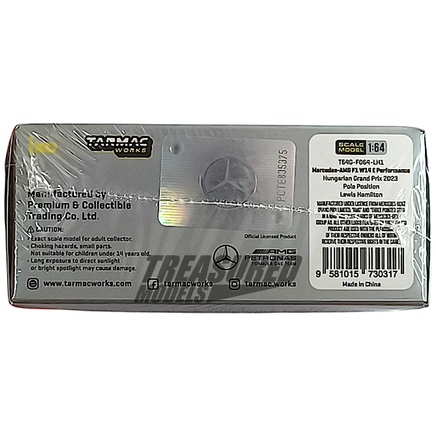 Tarmac Works Mercedes-AMG F1 W14E Performance Hungarian Grand Prix 2023 Pole Position Lewis Hamilton T64G-F064-LH1 1/64 Diecast