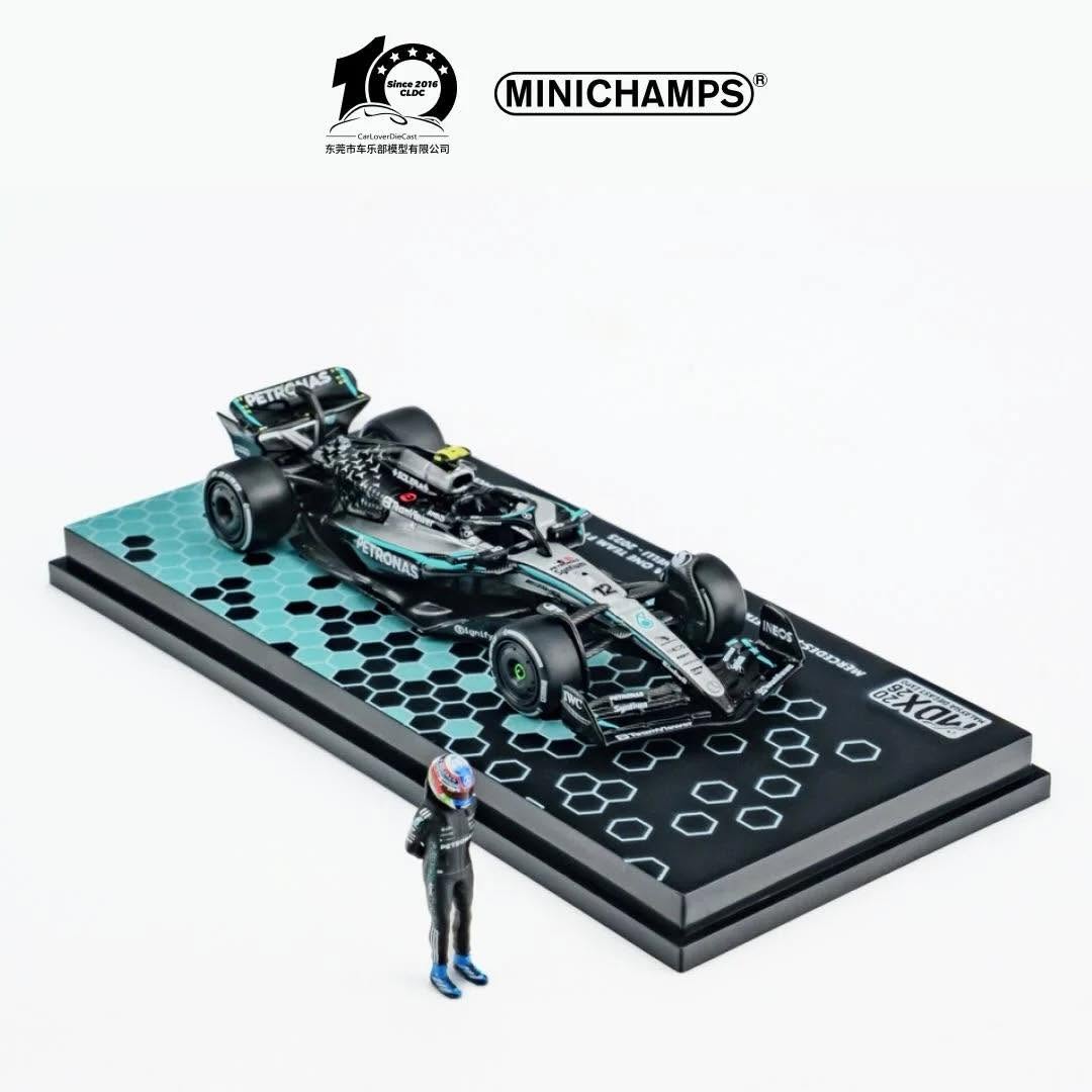 MiniChamps Mercedes-AMG Petronas Formula One Team F1 W16E Performance Kimi Antonelli 2025 w Figurine MDX 2026 Exclusive 1/64 Diecast