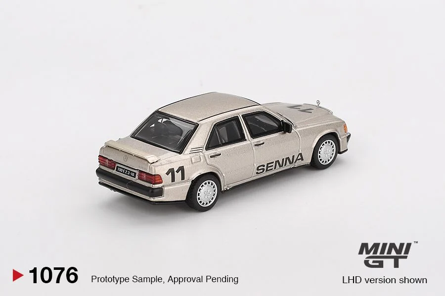 *Pre-Order* Mini GT Mercedes-Benz 190 E 2.3-16 #11 Ayrton Senna 1984 Nurburgring Race of Champions w Figure MGT01076 1/64 Die Cast