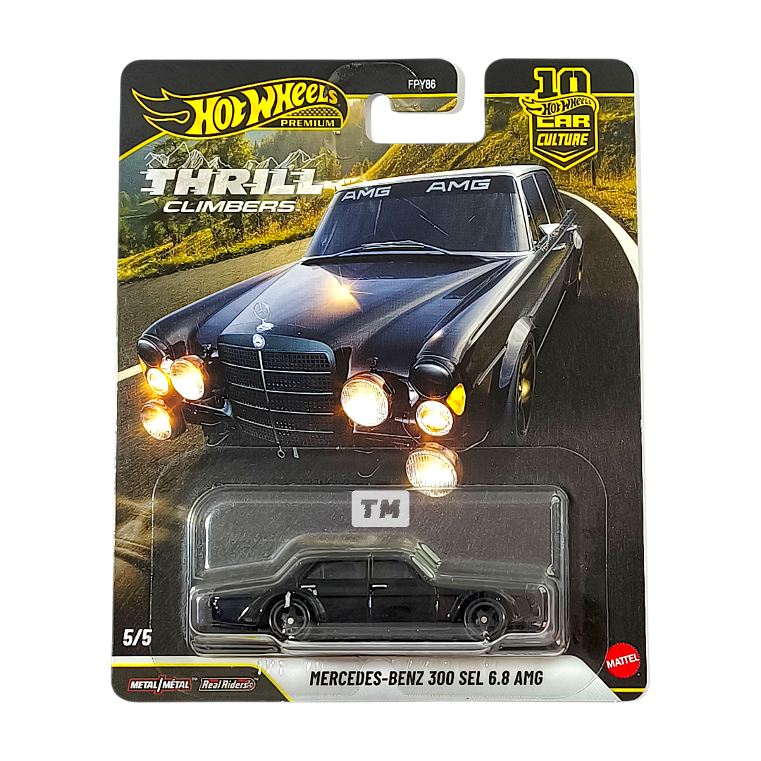 Hot Wheels Mercedes-Benz 300 SEL 6.8 AMG Black 2026 Car Culture Thrill Climbers 1/64 Diecast