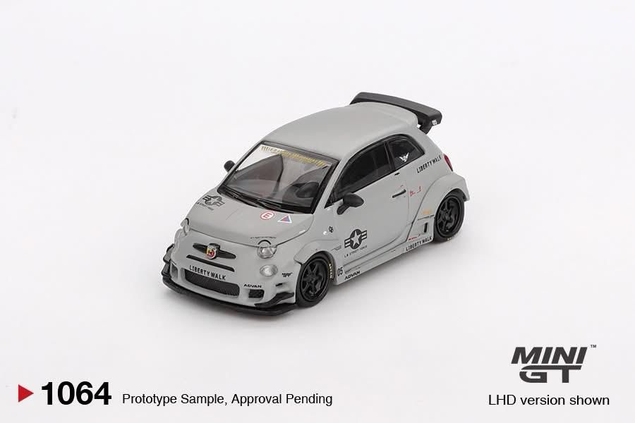 Mini GT Abarth 595 LB-Works x Abas Works Fighter Gray 1/64 Die Cast