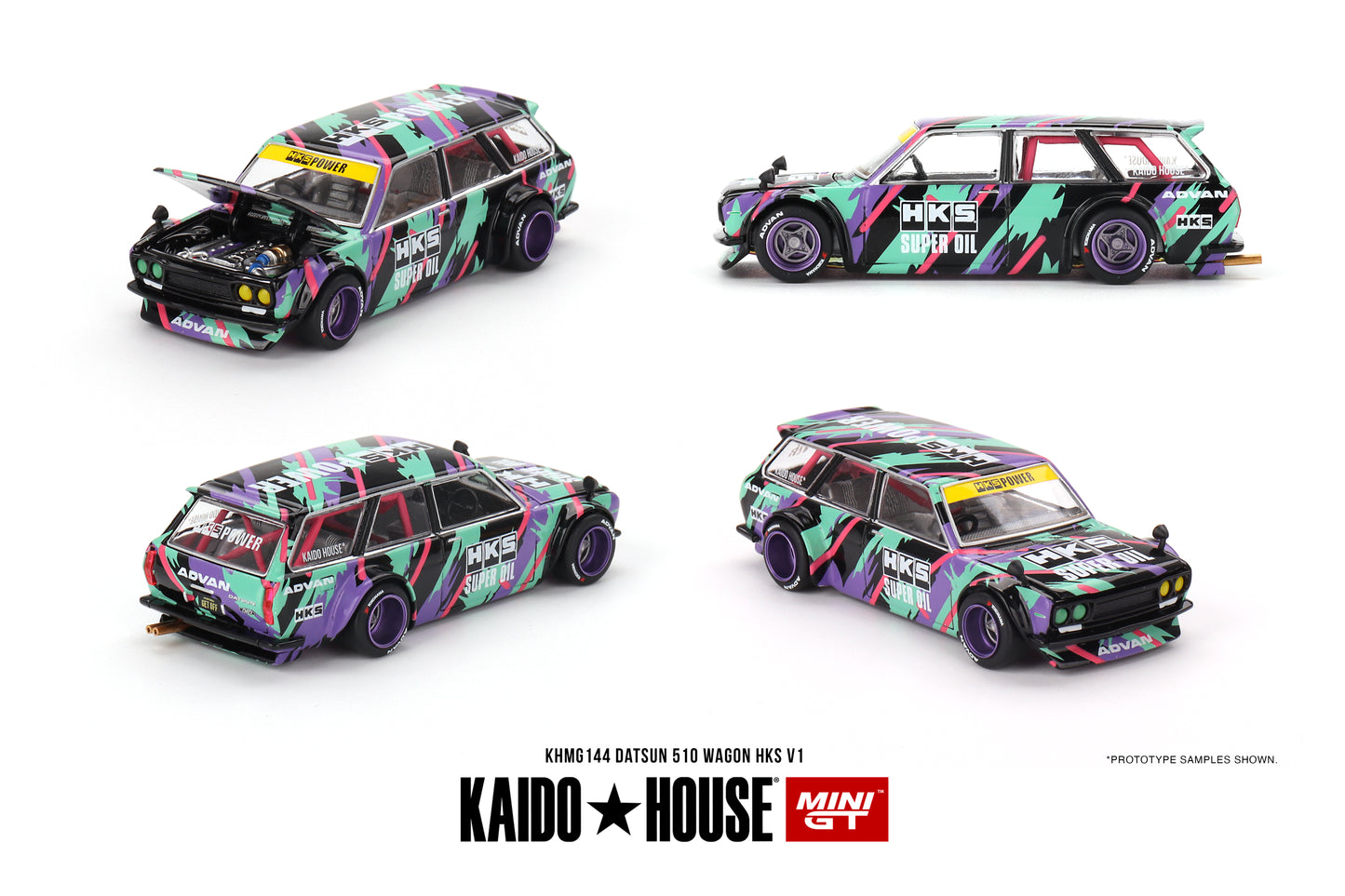 Mini GT Kaido House 144 Datsun Kadio 510 Wagon HKS V1 2024 1/64 Die Cast