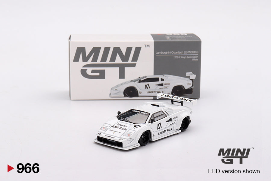 Mini GT Lamborghini Countach LB-WORKS White 2024 Tokyo Auto Salon MGT00966 1/64 Die Cast