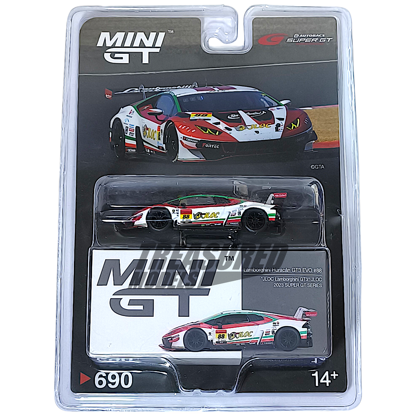 Mini GT Lamborghini Huracán GT3 EVO2 #88 JLOC Lamborghini GT3 JLOC 2023 SUPER GT SERIES MGT00690 1/64 Die Cast