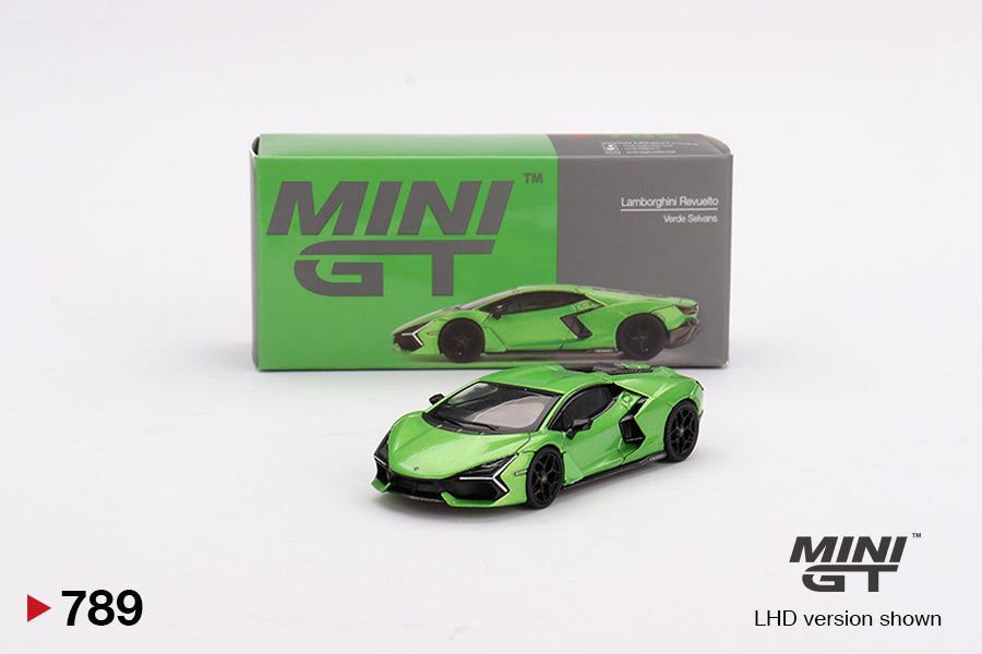 Lamborghini Revuelto グリーン ミニカー Mini GT #789 1/64 Lamborghini Revuelto Verde Selvans LHD