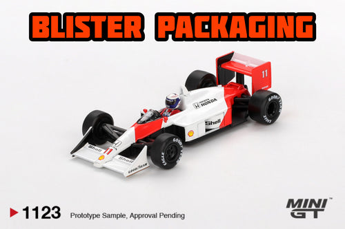 Mini GT McLaren MP4-4 #11 Alain Prost 1988 Japanese Grand Prix 2nd Place Blister Packaging MGT01123 1/64 Die Cast